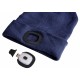 Bonnet avec lampe frontale 180 lm, rechargeable, USB, taille unique, coton/PE, bleu