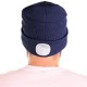 Bonnet avec lampe frontale 180 lm, rechargeable, USB, taille unique, coton/PE, bleu