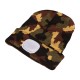 Bonnet avec lampe frontale 180 lm, rechargeable, USB, taille unique, coton/PE, camouflage