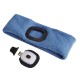 Bandeau avec lampe frontale 180 lm, rechargeable, USB, taille unique, coton/PE, bleu
