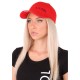 Casquette avec lampe LED B-CAP 25lm, rechargeable, USB, taille universelle, rouge