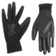 Gants de travail en polyester partiellement enduits de polyuréthane GLOVE PE-PU 9, noirs, taille 9