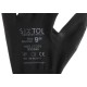 Gants de travail en polyester partiellement enduits de PU GLOVE PE-PU 9, noirs, taille 9, 6 paires