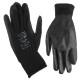 Gants de travail en polyester partiellement enduits de PU GLOVE PE-PU 10, noirs, taille 10\