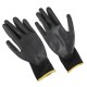 Gants de travail en polyester partiellement enduits de polyuréthane GLOVE PE-PU 11, noirs, taille 11