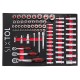 Servante d'atelier MECHANIC TROLLEY KEVIN RED 182, 7 tiroirs, 182 pièces d'outillage