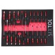 Chariot d'atelier MECHANIC TROLLEY KEVIN RED 274, 7 tiroirs, 274 outils