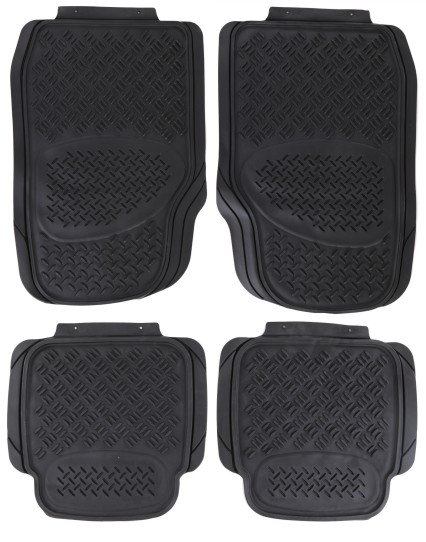 Tapis de voiture universels en caoutchouc CAR MAT UNI SET 3, complet, 4 pièces.
