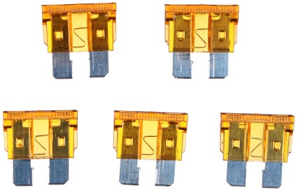 Jeu de fusibles à lame pour automobile, 5 A, 100 pièces