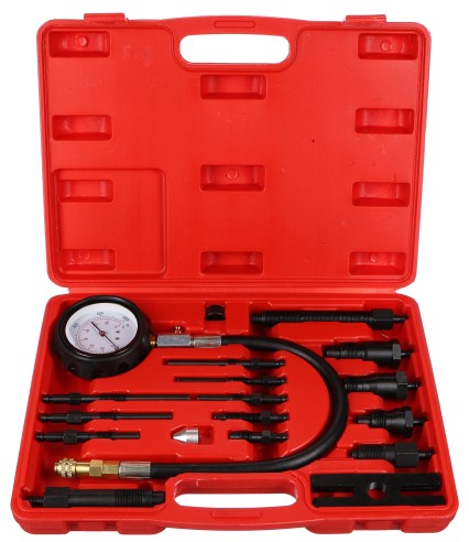 Ensemble de test de compression pour moteurs diesel MECHANIC ENGINE TESTER 19, 0-70 bar, 19 pièces