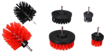 Jeu de brosses pour perceuse pour nettoyage de voiture CAR DETAILING DRILL BRUSH 6, 6 pcs