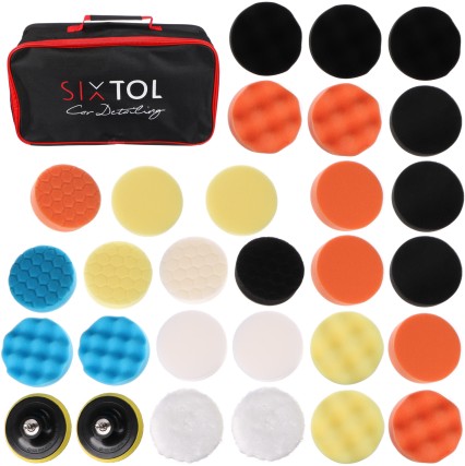 Ensemble de tampons/éponges de polissage avec porte-plateau pour nettoyage de voiture CAR DETAILING