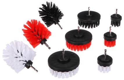 Ensemble de brosses pour perceuse pour nettoyer une voiture BROSSE DE PERÇAGE DE VOITURE 9, 9 pièces