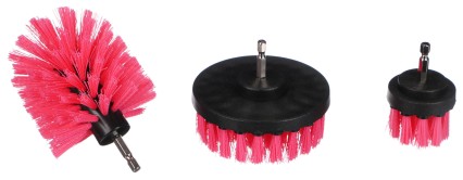 Ensemble de brosses pour perceuse pour nettoyage de voiture CAR DETAILING DRILL BRUSH PINK 3, 3 pièc