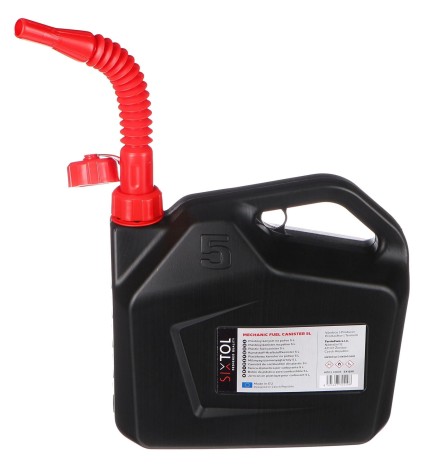 Bidon en plastique pour carburant mécanique 5 L, noir