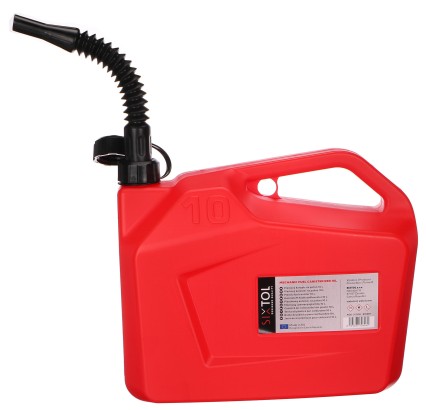 Bidon en plastique pour carburant mécanique rouge 10 L, rouge
