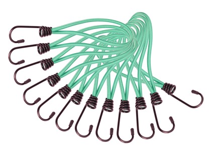 Set d'élastiques de fixation avec crochet métallique CARGO CORD SET 1, 21 cm, 12 pcs