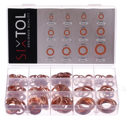 Kit de rondelles d'étanchéité en cuivre MECHANIC RING SET 2, M5–M20, 300 pièces