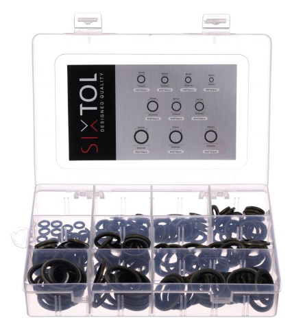 Ensemble d'anneaux d'étanchéité en NBR et acier MECHANIC RING SET 3, M6–M24, 180 pièces
