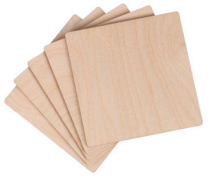 Plaquettes en bois CREATIVE WOOD SET 5, 10 x 10 cm