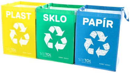 Sacs pour tri sélectif SORT EASY 3 BASIC, 30x30x40 cm, 3 x 36 l, 3 unités
