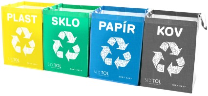 Sacs pour tri sélectif SORT EASY 4 METAL, 30x30x40cm, 4x36l, 4 pièces