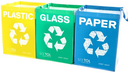 Sacs pour tri sélectif SORT EASY 3 BASIC EN, 30 x 30 x 40 cm, 3 x 36 l, 3 pièces