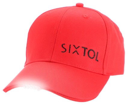 Casquette avec lumière LED B-CAP 25lm, rechargeable, USB, taille universelle, rouge