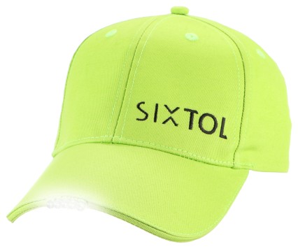 Casquette avec lumière LED B-CAP 25 lm, rechargeable, USB, taille universelle, vert fluorescent
