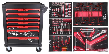 Servante d'atelier MECHANIC TROLLEY KEVIN 253, 7 tiroirs, 253 outils