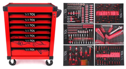 Chariot d'atelier MECHANIC TROLLEY KEVIN RED 274, 7 tiroirs, 274 outils