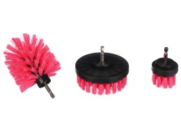 Ensemble de brosses pour perceuse pour nettoyage de voiture CAR DETAILING DRILL BRUSH PINK 3, 3 pièc