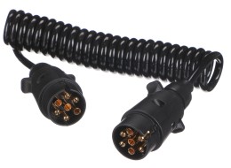 Câble spiralé de liaison de fiche d'attelage TRAILER CABLE 3, 7-7 broches, 3 m