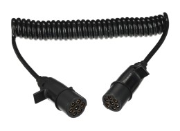 Câble spiralé de liaison 7 broches type N TRAILER CABLE 11, fiche en plastique, 24V, 3,5m