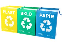 Sacs pour tri sélectif SORT EASY 3 BASIC, 30x30x40 cm, 3 x 36 l, 3 unités