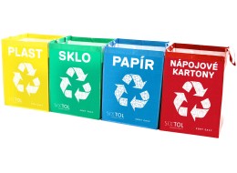 Sacs pour tri sélectif SORT EASY 4 CARTON, 30x30x40cm, 4x36l, 4 pièces