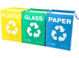 Sacs pour tri sélectif SORT EASY 3 BASIC EN, 30 x 30 x 40 cm, 3 x 36 l, 3 pièces