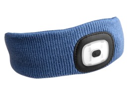 Bandeau avec lampe frontale 180 lm, rechargeable, USB, taille unique, coton/PE, bleu