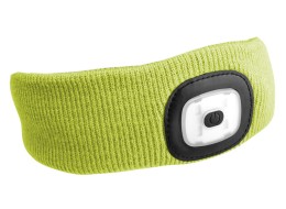 Bandeau avec lampe frontale 180 lm, rechargeable, USB, taille unique, coton/PE, jaune fluorescent
