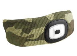Bandeau avec lampe frontale 180 lm, rechargeable, USB, taille unique, coton/PE, camouflage