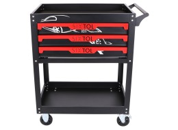 Chariot d'atelier pour outils MECHANIC TROLLEY JASON, 3 tiroirs, 1 étagère
