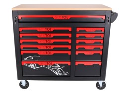 Chariot d'atelier avec outils MECHANIC TROLLEY TITAN 1559, 13 tiroirs, 1559 pièces d'outillage