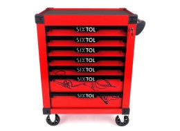 Chariot d'atelier pour outils MECHANIC TROLLEY KEVIN RED, 7 tiroirs
