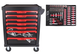 Chariot d'atelier MECHANIC TROLLEY KEVIN 80, 7 tiroirs, 80 pièces d'outils