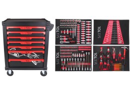 Chariot d'atelier MECHANIC TROLLEY KEVIN 210, 7 tiroirs, 210 pièces d'outils