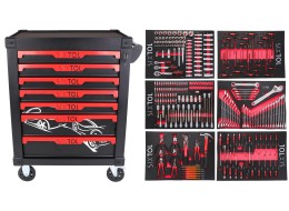 Chariot d'atelier MECHANIC TROLLEY KEVIN 274, 7 tiroirs, 274 pièces d'outils