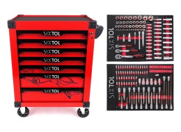 Servante d'atelier MECHANIC TROLLEY KEVIN RED 182, 7 tiroirs, 182 pièces d'outillage