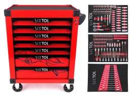 Servante d'atelier MECHANIC TROLLEY KEVIN RED 195, 7 tiroirs, 195 pièces d'outillage