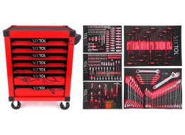 Servante d'atelier MECHANIC TROLLEY KEVIN RED 253, 7 tiroirs, 253 pièces d'outillage