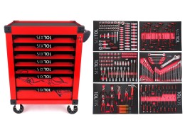 Chariot d'atelier MECHANIC TROLLEY KEVIN RED 274, 7 tiroirs, 274 outils